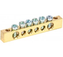 Шина PEN "земля-ноль" 6х9мм 6/2 (6групп/креп по краям)  YNN11-06-100  IEK