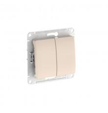 Glossa Бежевый Выключатель 2-клавишный, сх.5, 10АХ, механизм, быстрозажимные клеммы  GSL000251S  SE
