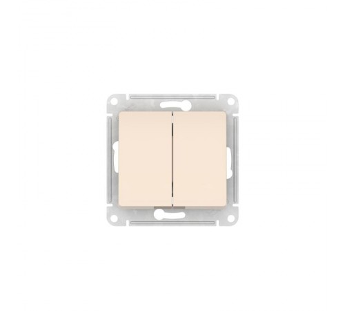 Glossa Бежевый Выключатель 2-клавишный, сх.5, 10АХ, механизм, быстрозажимные клеммы  GSL000251S  SE