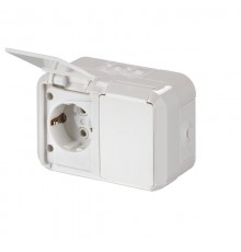 Розетка DoubleSCHUKO с заземлением, 16А / 250В IP44, винтовые клеммы, серия Jussi, белый  232EWS   2TKA000765G1  ABB