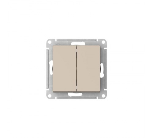 AtlasDesign Песочный Переключатель 2-клавишный, сх.6/2, 10АХ, механизм, быстрозажимные клеммы  ATN001265S  SE