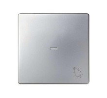 Simon 82 Клавиша с пиктограммой "лампа" для выключателя одноклавишного с подсветкой, S82, S82N, алюминий  8200016-033  Simon