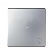 Simon 82 Клавиша с пиктограммой "лампа" для выключателя одноклавишного с подсветкой, S82, S82N, алюминий  8200016-033  Simon