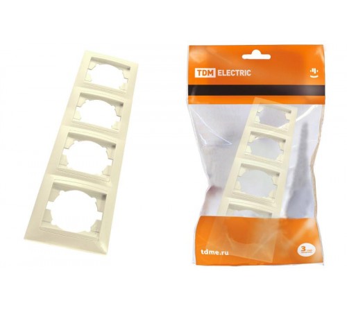 Рамка 4-х постовая вертикальная сл. кость "Лама"   SQ1815-0135  TDM