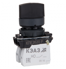Переключатель КПЕ2620Р-черный-2но+0нз-ручка-фикс-3поз-IP65  248267  КЭАЗ