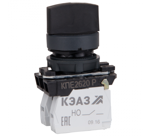 Переключатель КПЕ2620Р-черный-2но+0нз-ручка-фикс-3поз-IP65  248267  КЭАЗ