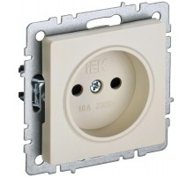 BRITE Розетка без заземления со шторками 10А РСш10-2-БрКр бежевый  BR-R13-10-K10  IEK