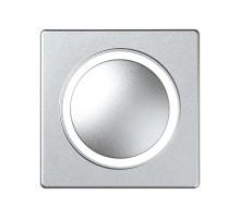 Simon 82 Накладка на на светорегулятор с голубой подсветкой основной, нажимной (проходной), S82 Detail алюмин  82034-93  Simon