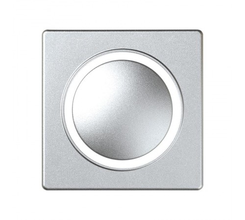 Simon 82 Накладка на на светорегулятор с голубой подсветкой основной, нажимной (проходной), S82 Detail алюмин  82034-93  Simon