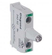 Блок со встроенным светодиодом для головок - Osmoz - для кнопочных постов - 24В~/= - зеленый  024252  Legrand