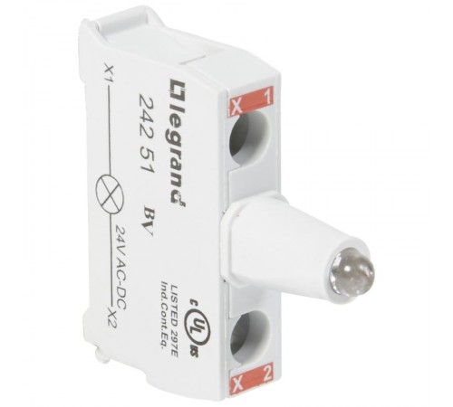 Блок со встроенным светодиодом для головок - Osmoz - для кнопочных постов - 24В~/= - зеленый  024252  Legrand