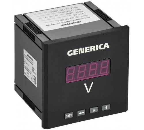 Вольтметр цифровой щитовой однофазный 96х96мм LED  IDV21-5-1-0-LED-G  GENERICA