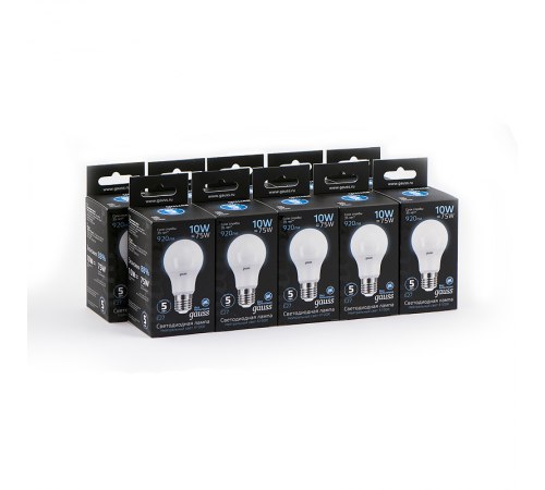 Лампа светодиодная LED 10Вт E27 220В 4100К A60  102502210  Gauss