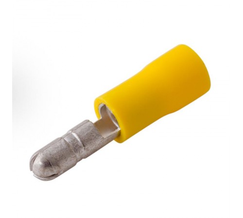 Разъем штекерный изолированный штекер 5 мм 4-6 мм (РШи-п 6.0-5/РшИп5.5-4) желтый  08-0531  REXANT