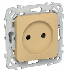 FLITE Розетка без заземления со шторками быстрозажимные клеммы 10А РСш01-1-ФлШм шамуа  FI-R13-10-1-K89  IEK