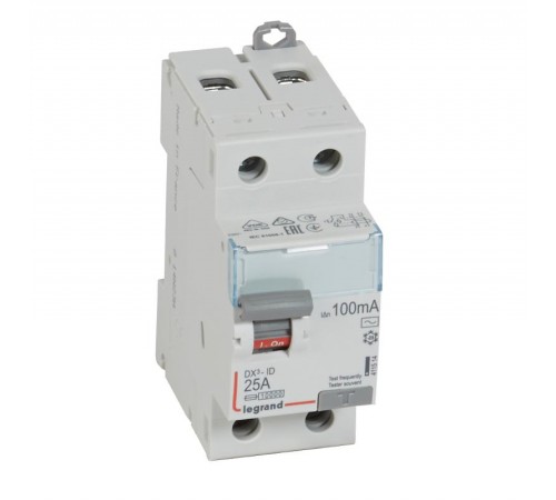 Выключатель дифференциальный (УЗО) DX3-ID 2п 25А 100мА тип AC  411514  Legrand