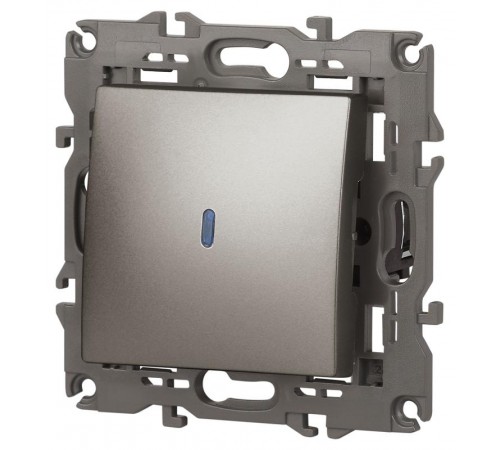 Выключатель Elegance 14-1102-16 с подсветкой, 10АХ-250В, титан  Б0065785  ЭРА