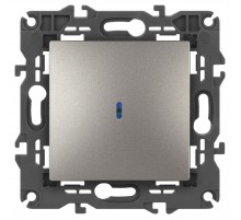 Выключатель Elegance 14-1102-16 с подсветкой, 10АХ-250В, титан  Б0065785  ЭРА