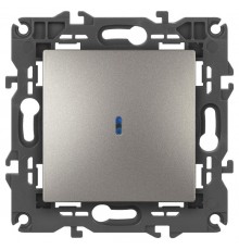 Выключатель Elegance 14-1102-16 с подсветкой, 10АХ-250В, титан  Б0065785  ЭРА