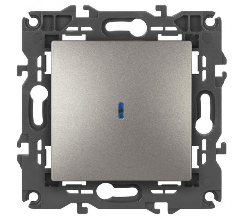 Выключатель Elegance 14-1102-16 с подсветкой, 10АХ-250В, титан  Б0065785  ЭРА