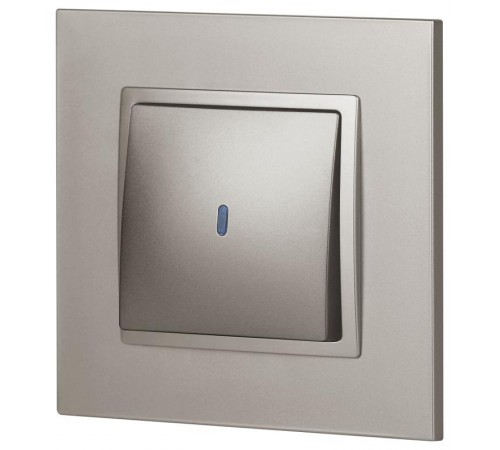 Выключатель Elegance 14-1102-16 с подсветкой, 10АХ-250В, титан  Б0065785  ЭРА