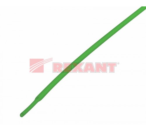 Термоусадочная трубка 1,0/0,5 мм, зеленая, упаковка 50 шт. по 1 м  20-1003  REXANT