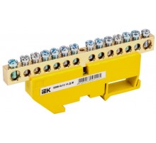 Шина PE "земля" на DIN-изоляторе ШНИ-8х12-14-Д-Ж  YNN10-812-14D-K05  IEK