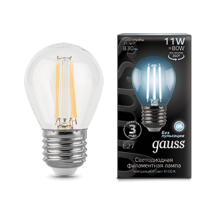Лампа светодиодная Black LED Filament Шар E27 11W 750lm 4100K  105802211  Gauss