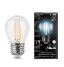 Лампа светодиодная Black LED Filament Шар E27 11W 750lm 4100K  105802211  Gauss