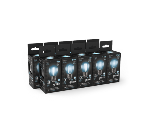 Лампа светодиодная Black LED Filament Шар E27 11W 750lm 4100K  105802211  Gauss