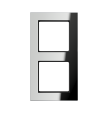 Рамка для вертикальной и горизонтальной установки, 2 поста; стекло; серебряный(зеркальный); A CREATION  AC582GLSI  Jung