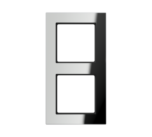 Рамка для вертикальной и горизонтальной установки, 2 поста; стекло; серебряный(зеркальный); A CREATION  AC582GLSI  Jung