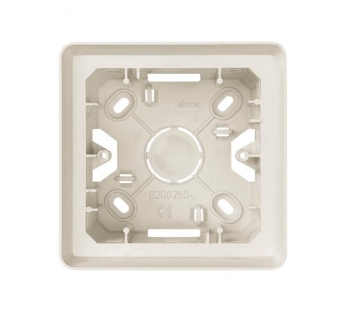 Simon 82 Монтажная коробка для накладного монтажа, 1 пост,  S82 Detail, слоновая кость  8200750-031  Simon