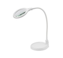 Лупа настольная 3D с подсветкой 30 LED, подставка+прищепка, белая  31-0247  REXANT
