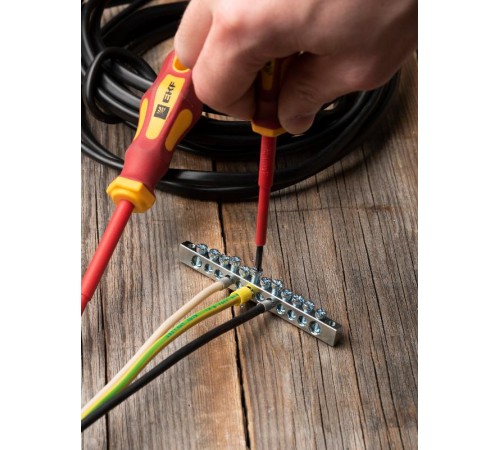 Шина PEN "ноль-земля" (6x9мм) 12 отв. цинк крепеж по краям  sn1-63-12-k  EKF