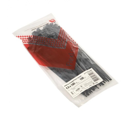 Хомут P6.6 стандартный (ч), 4.6x180 (100шт) FlexLock PROxima  plc-fl-ctsb-4.6x180  EKF