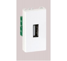 Simon Connect Плата с разъёмом USB 2.0 (тип А), 1/2 К45, винтовой зажим,, белый  K128B-9  Simon