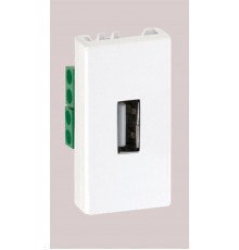 Simon Connect Плата с разъёмом USB 2.0 (тип А), 1/2 К45, винтовой зажим, графит  K128B-14  Simon