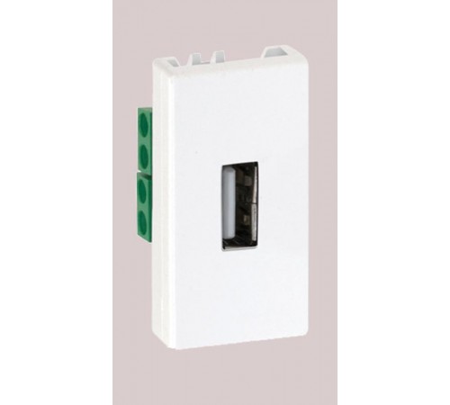 Simon Connect Плата с разъёмом USB 2.0 (тип А), 1/2 К45, винтовой зажим,, белый  K128B-9  Simon