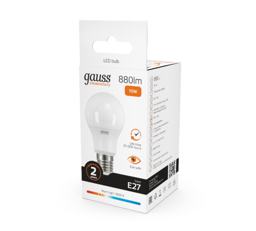 Лампа светодиодная LED 10Вт E27 220В 2700К Elementary A60  23210  Gauss