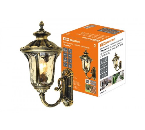 Светильник садово-парковый "Париж" 60 Вт, вверх, алюм., прозрачное/бронза, Е27  SQ0330-0212  TDM