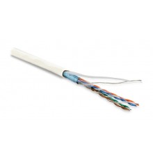 Кабель витая пара FUTP4-C5E-P26-IN-LSZH-WH-100 (100м)эк.F/UTP,к.5e,4п.(26AWG),мног.(patch),э.-ф.,LSZH,нг(С)-HF,-20°C-+75°C,бел.  243618  Hyperline