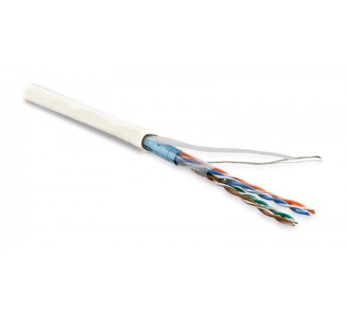 Кабель витая пара FUTP4-C5E-P26-IN-LSZH-WH-100 (100м)эк.F/UTP,к.5e,4п.(26AWG),мног.(patch),э.-ф.,LSZH,нг(С)-HF,-20°C-+75°C,бел.  243618  Hyperline