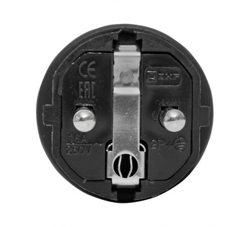 Вилка угловая каучуковая с кольцом 230В 2P+PE 16A IP44 EKF PROxima  RPS-017-16-230-44  EKF