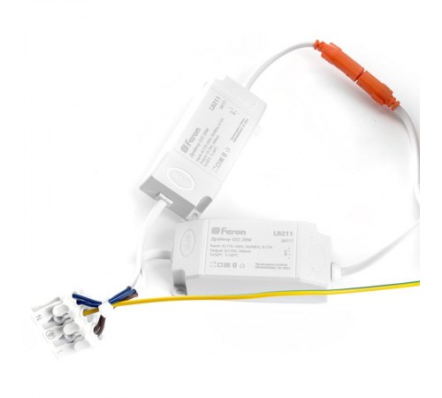 Светильник светодиодный встраиваемый карданный AL202, 2x20W, 3600 Lm, 4000К, 35 градусов, белый  29777  FERON