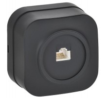 GLORY Розетка компьютерная RJ45 кат.5E о/у РК10-ХЧм черный матовый  EKH10-K02M  IEK