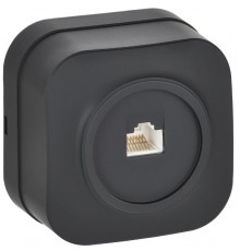 GLORY Розетка компьютерная RJ45 кат.5E о/у РК10-ХЧм черный матовый  EKH10-K02M  IEK