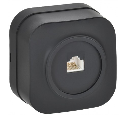 GLORY Розетка компьютерная RJ45 кат.5E о/у РК10-ХЧм черный матовый  EKH10-K02M  IEK