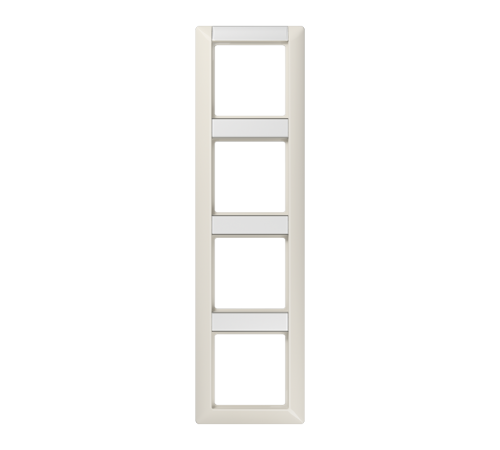 Рамка 4-кратная с полем для надписи для горизонтальной и вертикальной установки; слоновая кость  AS584NA  Jung