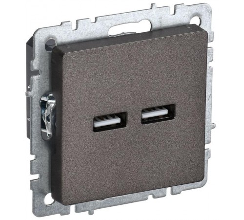 BRITE Розетка USB A+A 3,1А РЮ10-1-БрТБ темная бронза  BR-U21-D31-K45  IEK